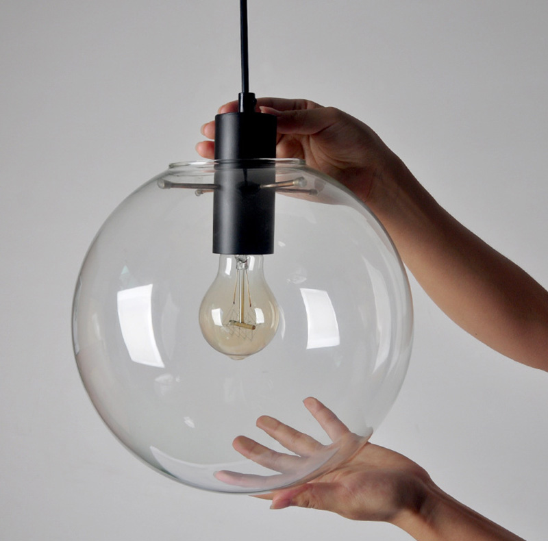 โคมไฟแขวนเพดานแก้วใสทรงกลมหัวเดี่ยว [SD9032]