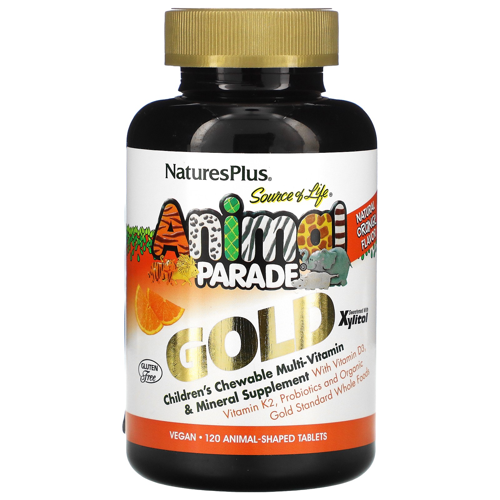 วิตามินรวมชนิดเม็ดเคี้ยวสำหรับเด็ก NaturesPlus Animal Parade GOLD Children's Chewable Multi-Vitamin & Mineral Supplement