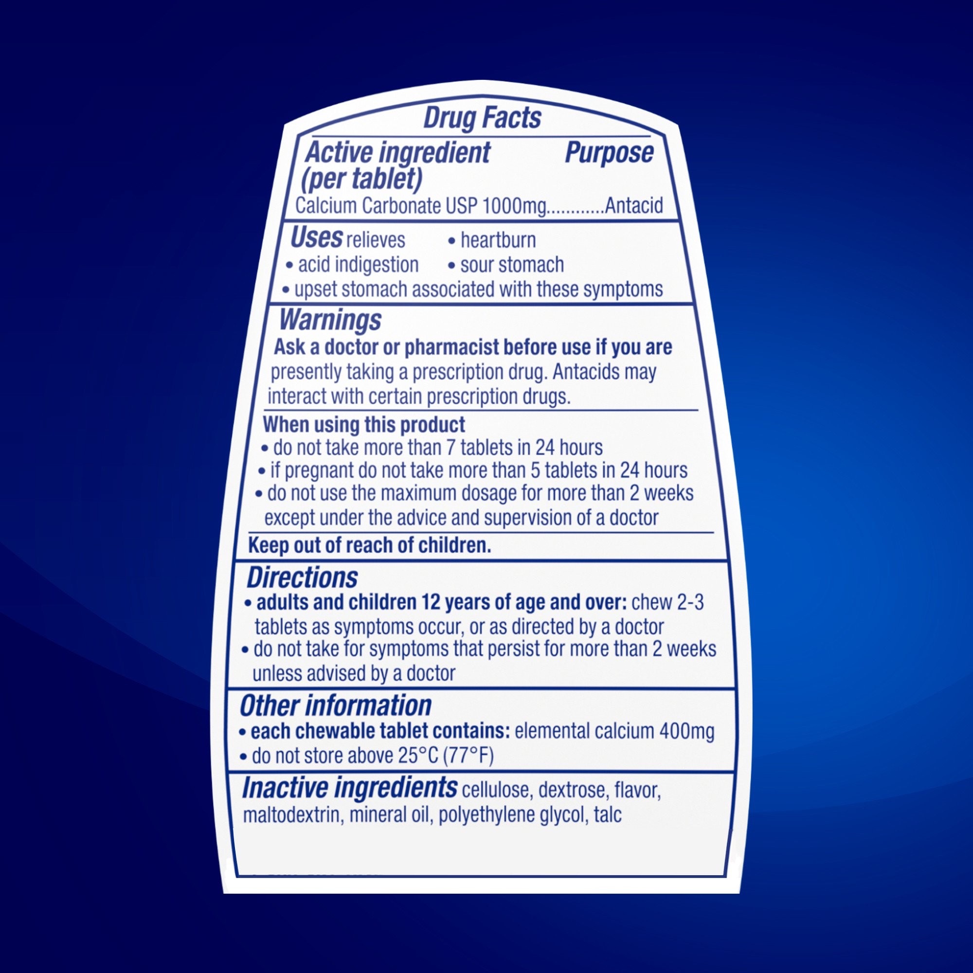 เม็ดเคี้ยวบรรเทาอาการกรดไหลย้อน TUMS Antacid Ultra Strength 1000 - Assorted Berries (72 Chewable Tablets)