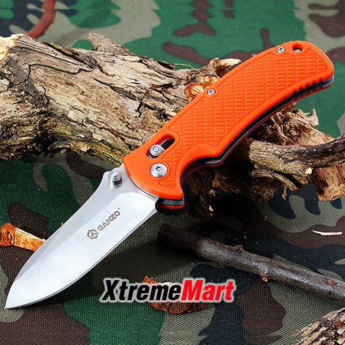 มีดพับGANZO G726M-OR Stainless Steel Foldable Wilderness Survival Knife(ด้ามส้ม)