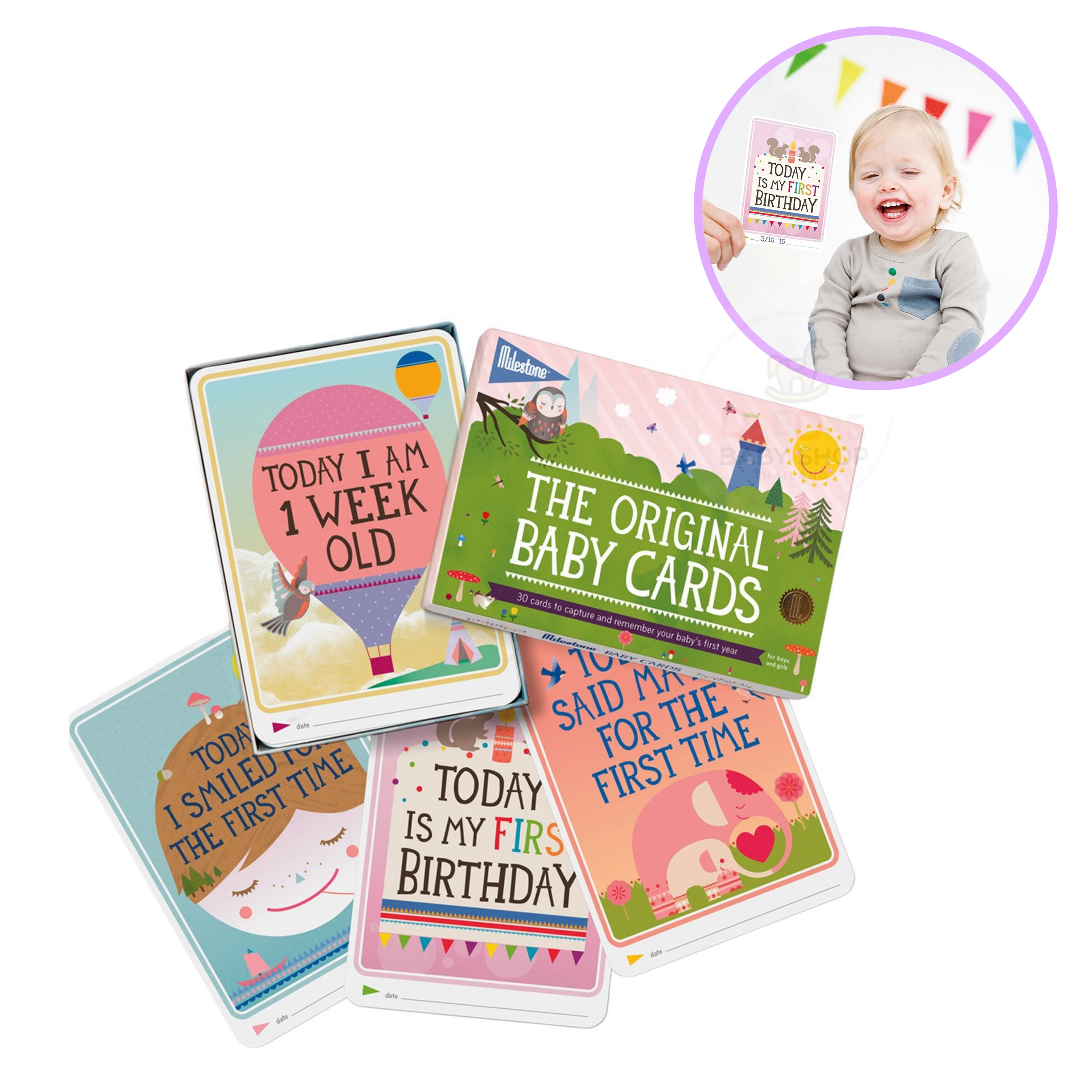 การ์ดไมล์สโตนอายุและพัฒนาการของลูกน้อย Milestone The Original Baby Cards