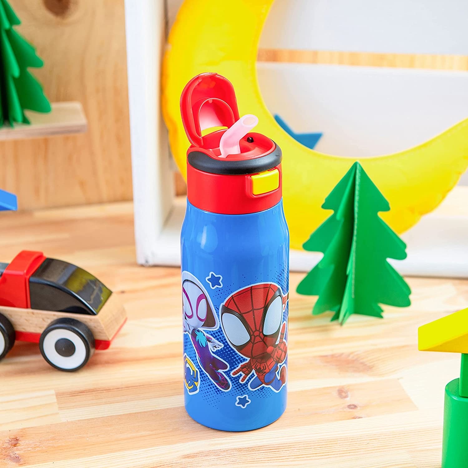 กระติกน้ำสเตนเลสรักษาอุณหภูมิ Zak! Spidey Mesa Vacuum Insulated Stainless Steel 13.5 Oz Bottle