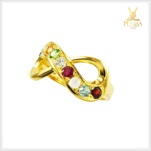 แหวนทองนพเก้าแท้ ทรง Infinity เสริมบารมี มงคลโชคลาภ (สามารถสั่งทำได้ค่ะ)