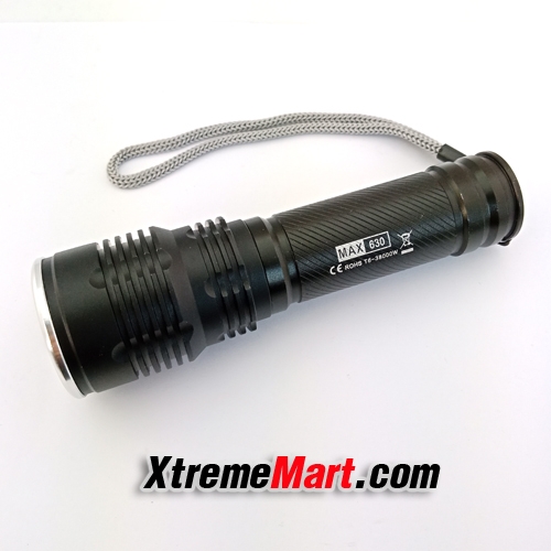 ไฟฉายซูม T6+COB 38000W 450Lumens 4 โหมด Front & Side Lights Zoomable Tactical LED Flashlight