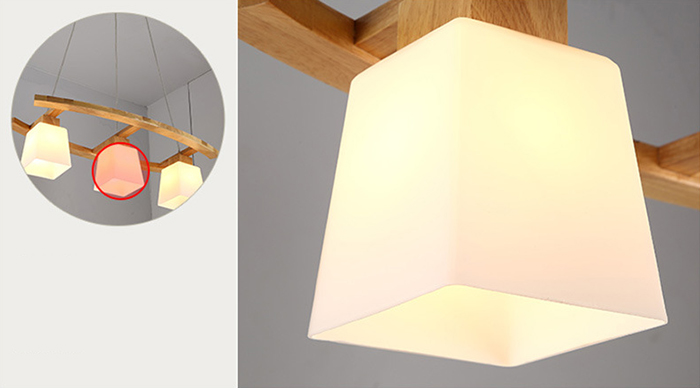 โคมไฟแขวนเพดาน 3 ดวง สไตล์ไม้โมเดิร์น [V136]