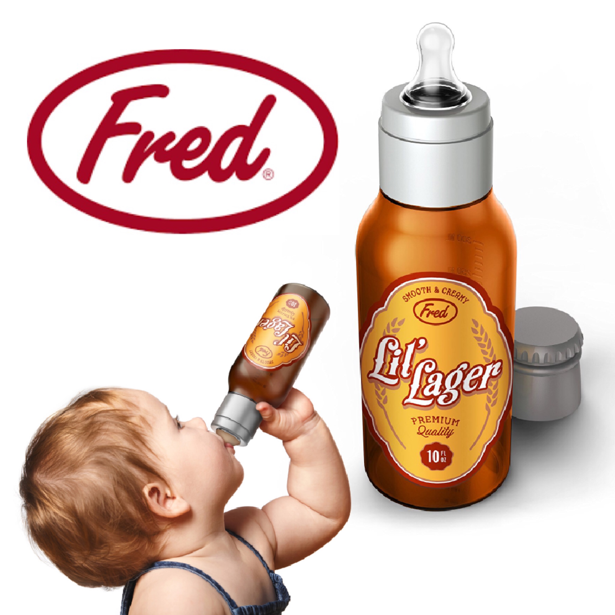 ขวดนมทรงขวดเบียร์ Fred CHILL, BABY Lil' Lager Baby Bottle