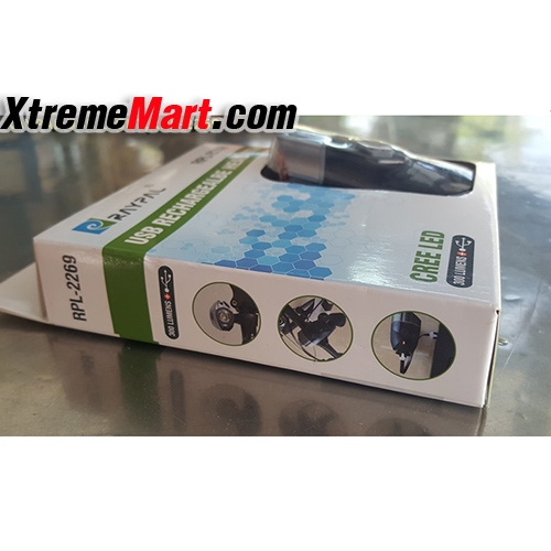 ไฟติดหน้ารถจักรยาน Raypal-RPL-2269 แสงขาว 300 LUMENS Bike Lights USB Rechargeable (Black)