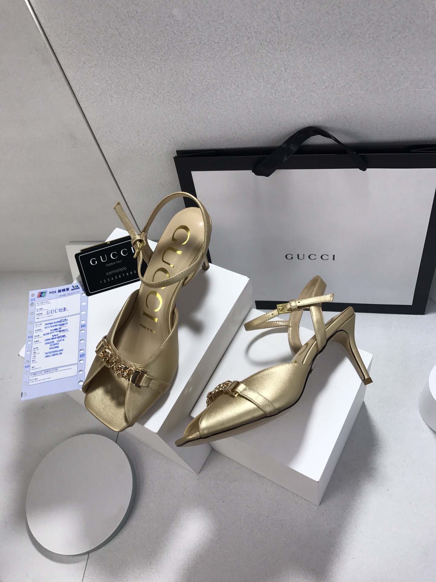 รองเท้าส้นสูง GC high heel สีทอง สีเงิน สีดำ