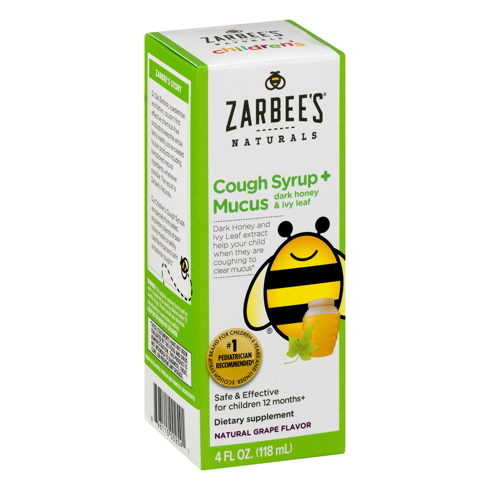 สมุนไพรบรรเทาอาการไอและลดน้ำมูกสำหรับเด็ก ZARBEE'S Naturals Children's Cough Syrup + Mucus with Dark Honey & Ivy Leaf