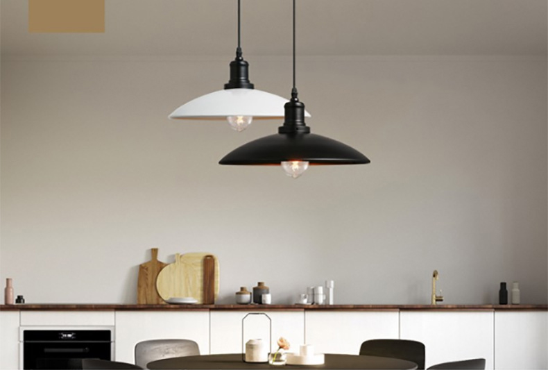 โคมไฟห้อยเพดาน American Industrial Wide สีดำ 32x18cm [W33201]