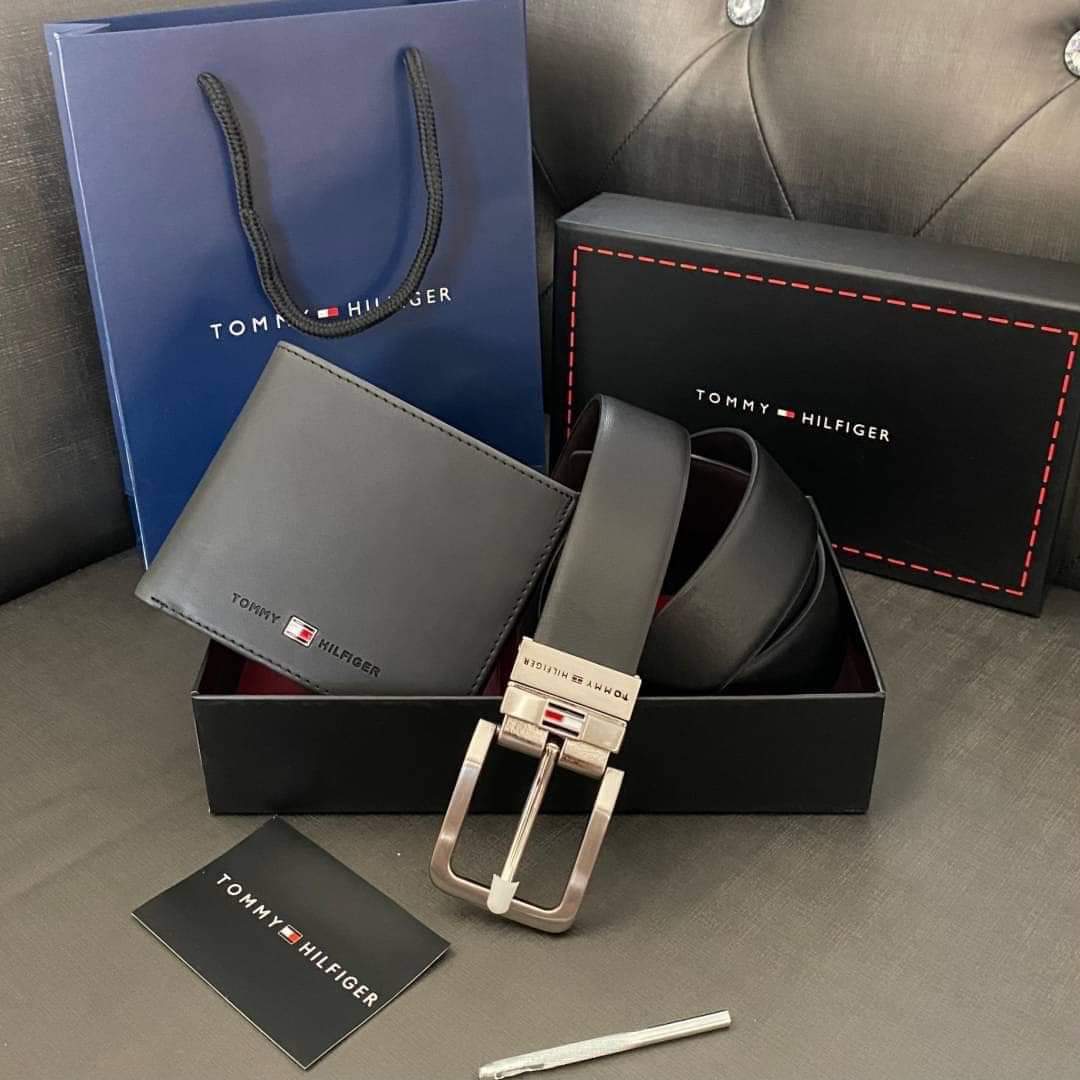 Tommy Hilfiger Leather Belt & Wallet Set (แอดไลน์ก่อนสั่งซื้อ)