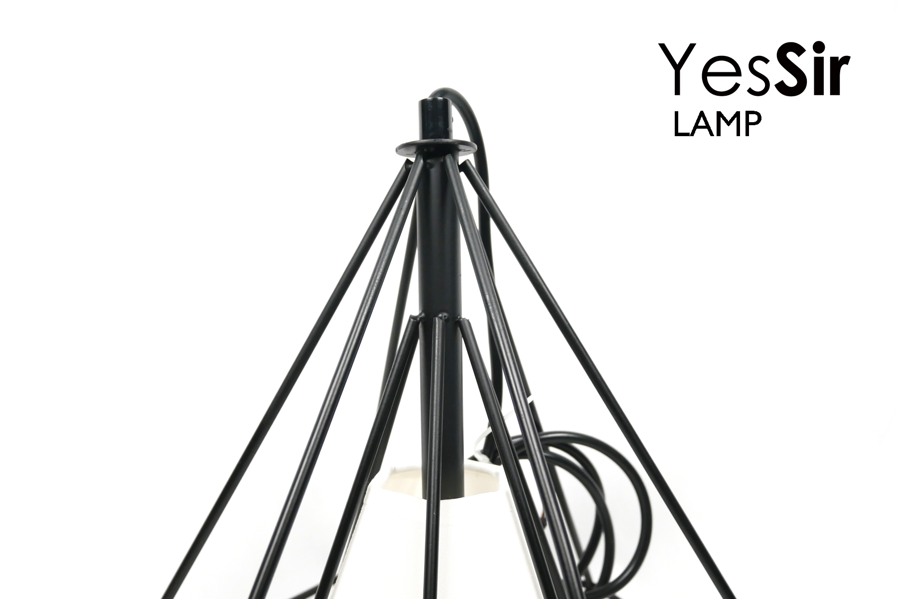 โคมไฟห้อยเพดานเหล็กดัด อเมริกัน โมเดิร์น ทรงเพชร สีดำ