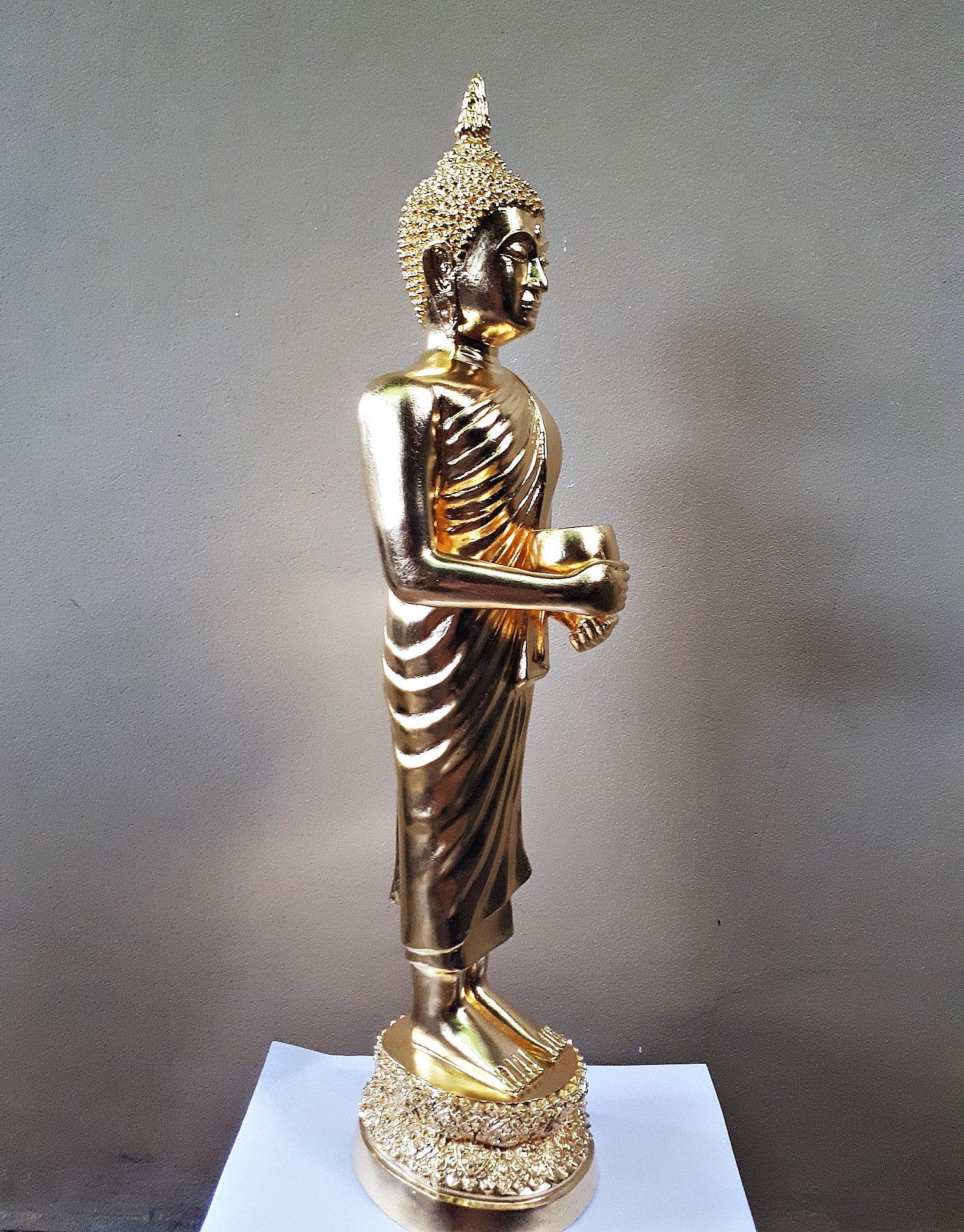 รูปหล่อ พระพุทธ หลวงพ่อไหลมาเทมา(สมเด็จองค์ปฐม ปางอุ้มบาตร อุดมสมบูรณ์มหาลาภ) - เนื้อทองเหลือง ปิดทองแท้ (องค์ใหญ่ขนาดตั้งบูชา สูง26นิ้ว) ปี2563 #รับประกันแท้ - หลวงพ่อเล็ก วัดท่าขนุน เป็นประธานปลุกเสกอฐิษฐานจิต