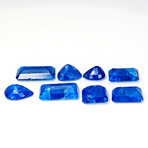 BLUE APATITE บลูอะพาไทท์ จัดเซท ขนาดใหญ่ หนักรวม 23.96 กะรัต สีฟ้าเข้มหรือน้ำเงิน ของจริงสีสวยกว่าในรูปค่ะ สีค่อนข้างหาได้ยาก