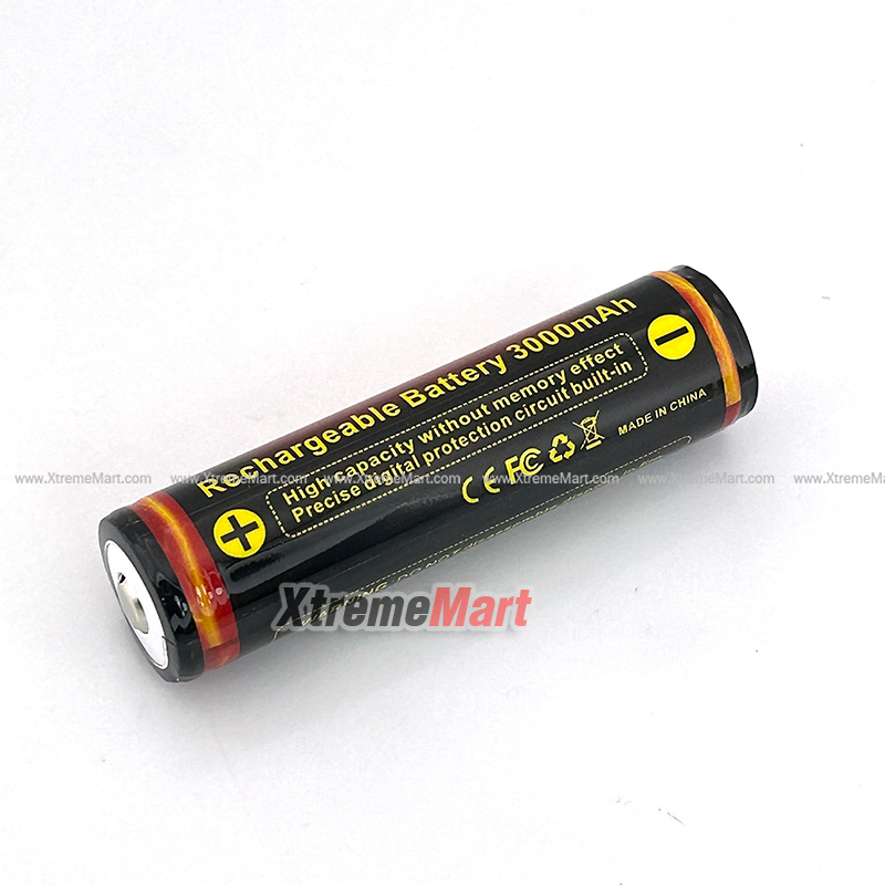 แบตเตอรี่ TrustFire (แท้) 3.7V 3000mAh 18650 Protected Rechargeable Li-ion Battery (ราคาต่อก้อน)