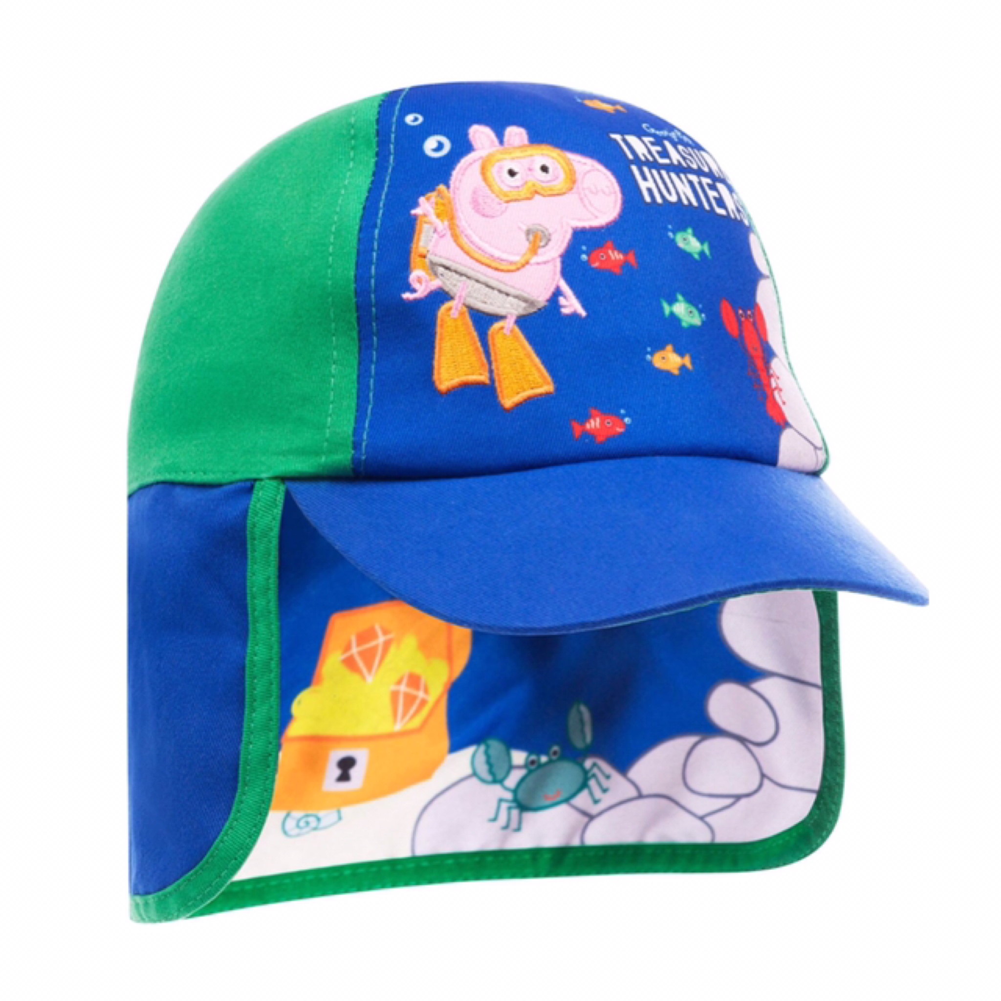 หมวกแก็ปพร้อมผ้ากันแดดสำหรับเด็ก Laylawson George Pig Summer Safari Cap