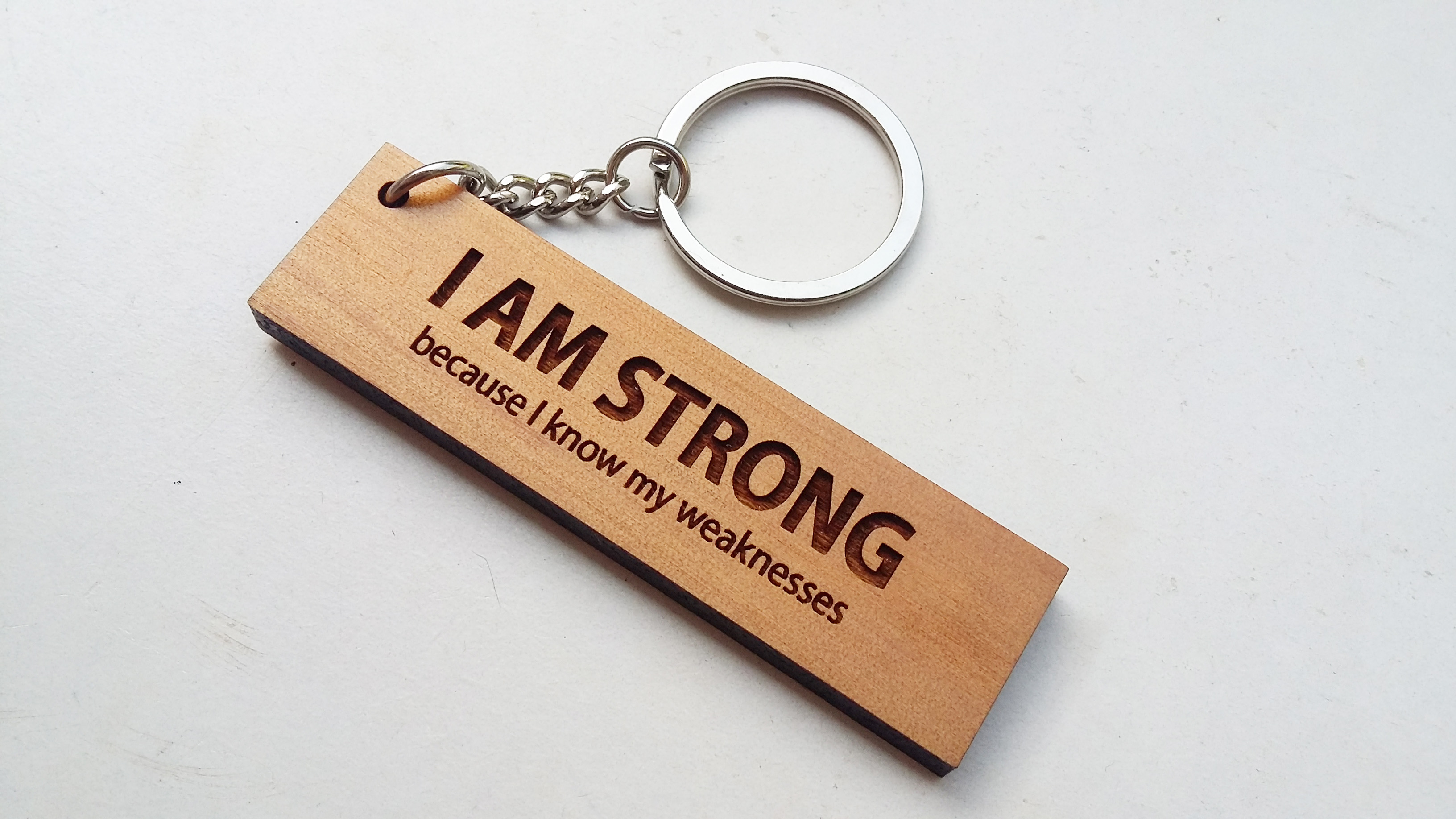 พวงกุญแจไม้ พวงกุญแจไม้ใส่ข้อความ