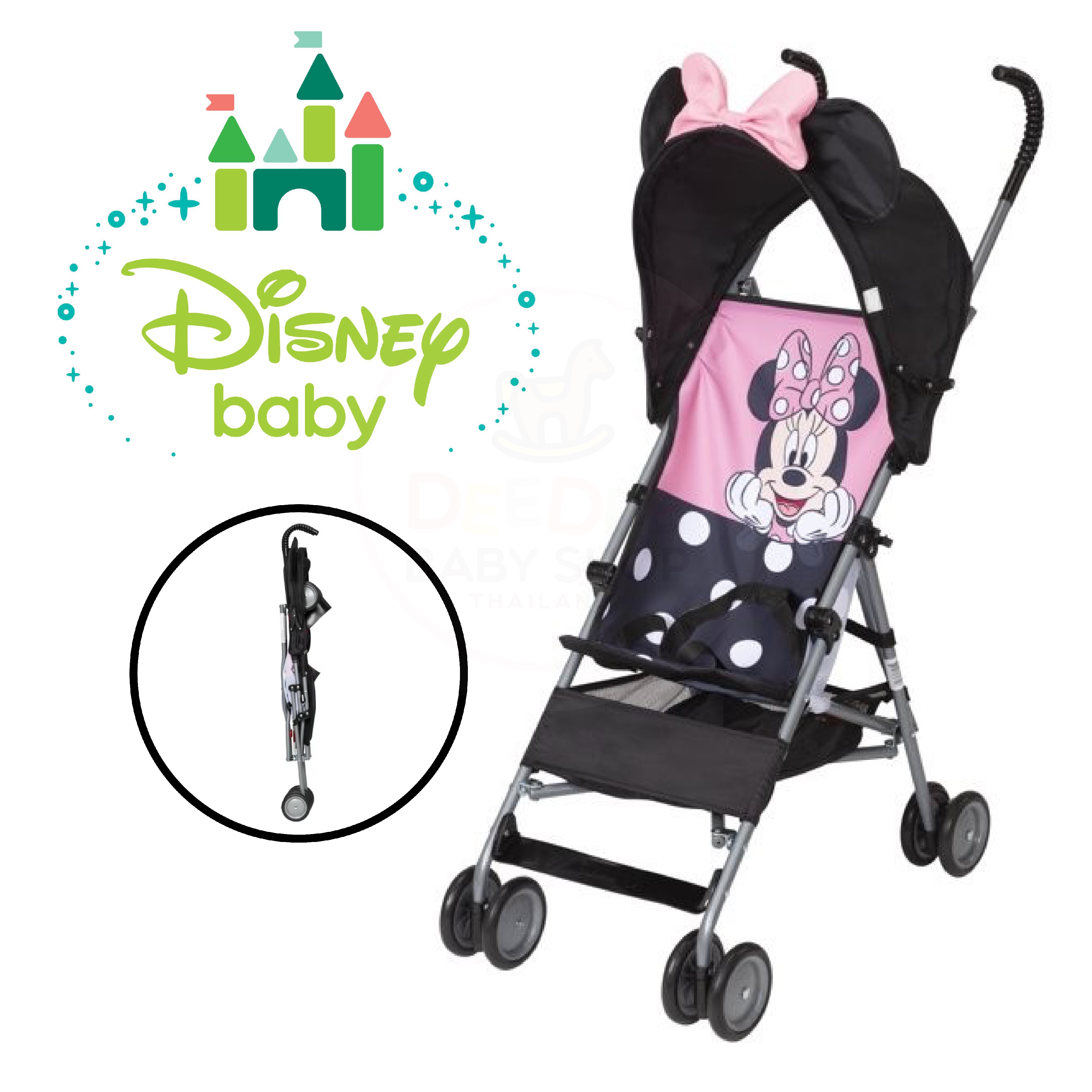 รถเข็นก้านร่มสำหรับเด็ก Disney Baby Peeking Minnie Comfort Height Umbrella Stroller