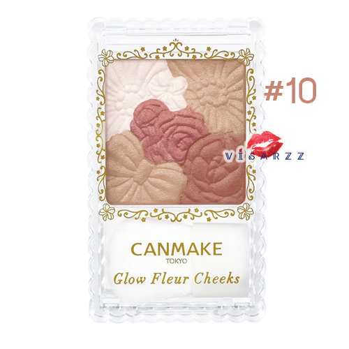 Canmake Glow Fleur Cheeks #10 Terracotta Fleur บลัชออนสีใหม่ เนื้อฝุ่น มอบสีสันหวานใสราวเจ้าหญิง มาพร้อมแปรงสีขาวในตลับ