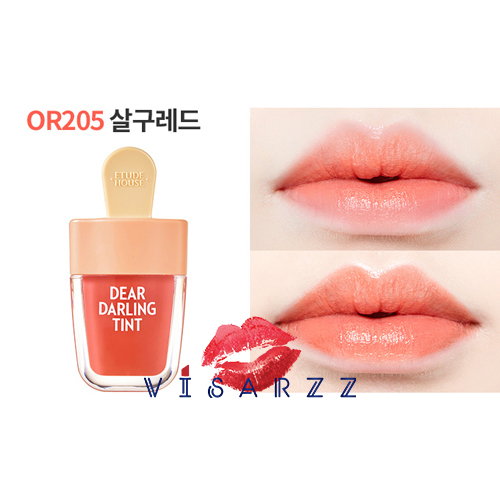 (# OR205) Etude Dear Darling Tint Ice Cream 4.5g # OR205 Apricot Red ทิ้นเนื้อเจลแพคเกจไอติมน่ารักมากๆ ให้สีสันสดใส ติดทนนาน พร้อมบำรุงริมฝีปากให้ชุ่มชื้น