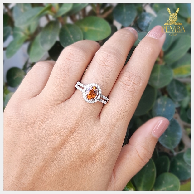 แหวนเพทายแท้ สีเหลืองทอง สวยใสน้ำงาม เงินแท้925 แหวนพลอยแท้