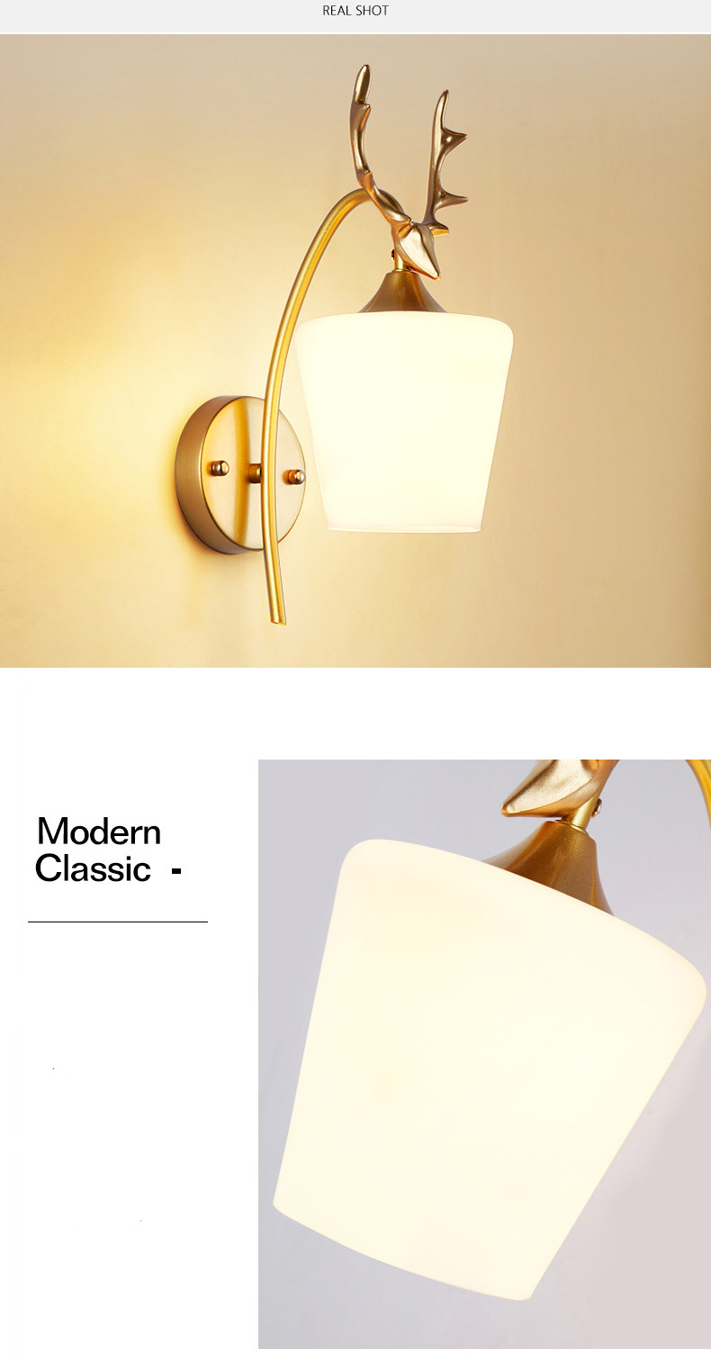 โคมไฟติดผนังภายในรูปหัวกวาง [W-3030]