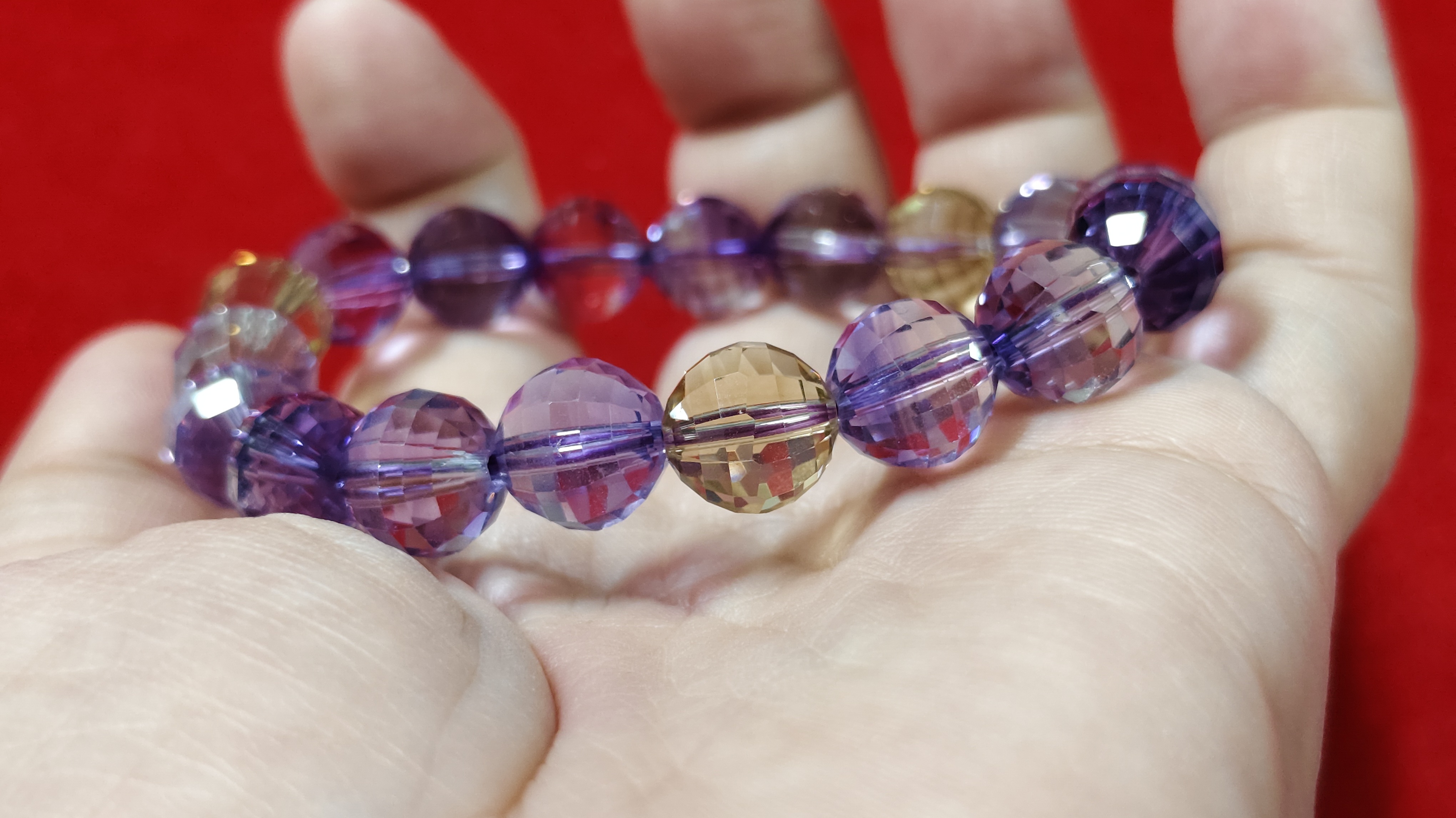 #ข้อมือหินอเมทรินเจียเหลี่ยมรหัสbh-0017