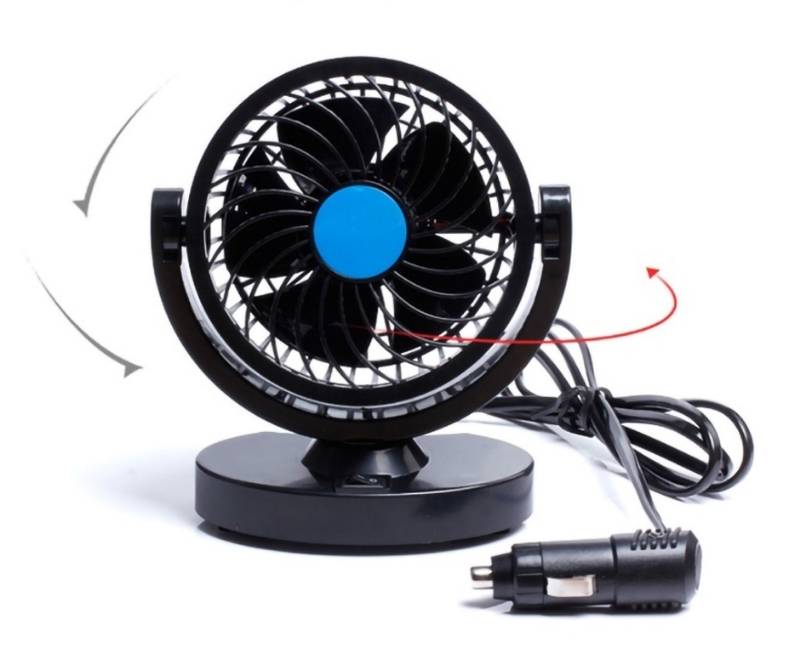 พัดลมติดรถยนต์ พัดลมระบายความร้อนในรถยนต์DC12/24Vปรับได้360องศา