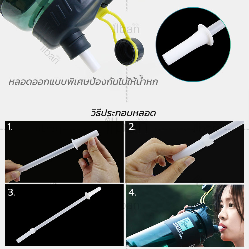 ilban กระบอกน้ำ กระบอกน้ำฟิตเนส กระบอกน้ำดื่ม ขวดน้ำขนาดใหญ่ ขวดน้ำ ขวดน้ำพกพา ขวดกีฬา กระติกน้ำ 1.7ลิตร Fitness Mug 1700ml BE170