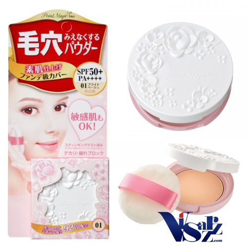 (#01 Bright Beige) Point Magic Pro Pressed Powder SPF50+ PA++++ แป้งปิดจุดบกพร่องที่การันตีด้วยรางวัลที่ 1 Cosme Japan 2011 แป้งที่สาวๆญี่ปุ่นบอกว่าปกปิดรูขุมขุนและรอยใต้ตาและรอยต่างๆได้เนียนกริบ สวยติดทนนาน เนียนใสทั้งวัน พร้อมกันแดดอย่างเต็มประสิทธิภาพ