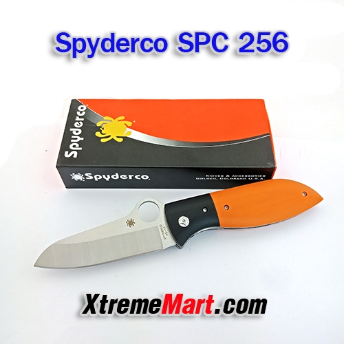 มีดพับ มีดพก Spyderco รุ่น SPC256 ด้ามจับ G10 ระบบ Liner Lock Stainless Steel Folding Knives (สีส้ม)
