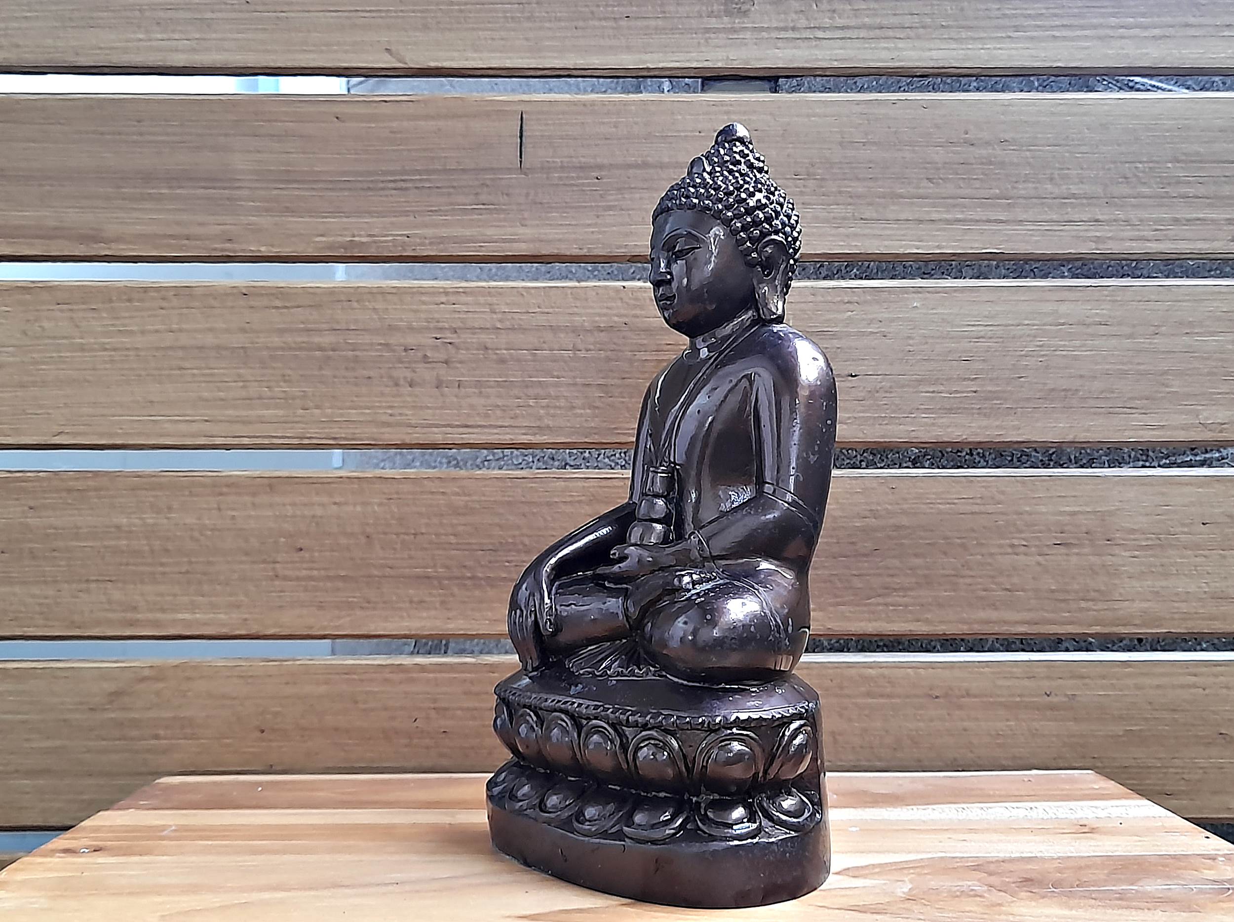 พระกริ่ง เขมโก ((พระไภษัชยคุรุพระพุทธเจ้า) ฐานดอกบัว) (ขนาดตั้งบูชา หน้าตัก5นิ้ว) พิธี เสาร์๕ ปี2537 เนื้อทองเหลือง #พิธีรวมพระเกจิ สายนครปฐม #รับประกันแท้ - (หลวงปู่หลิว วัดไร่แตงทอง, หลวงพ่อพูล วัดไผ่ล้อม, หลวงพ่อไสว วัดปรีดาราม)