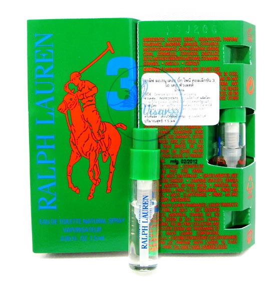Ralph Lauren The Big Pony Collection 3 EDT Natural Spray 1.5 mL สำหรับหนุ่มนักผจญภัย แนวกลิ่นฟูแช จากมิ้นต์ วู้ดดี้ และขิง ให้ความรู้สึกเร้าใจ