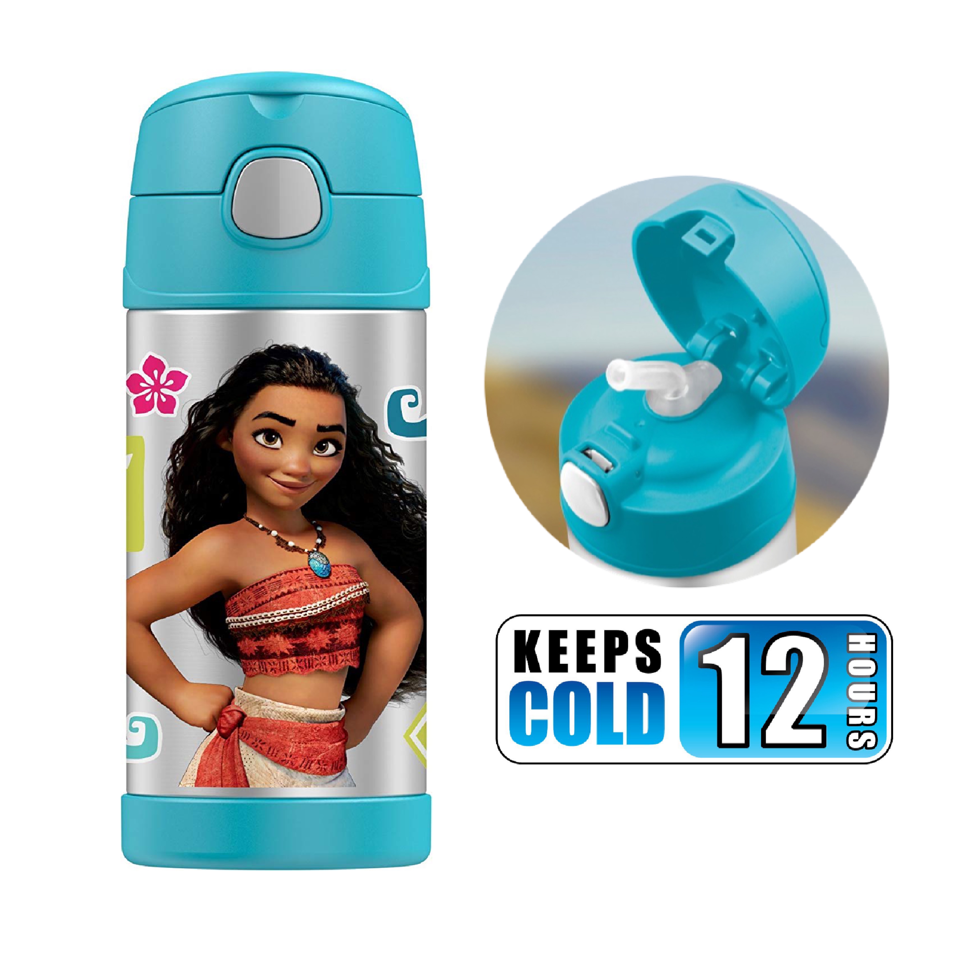 กระติกน้ำสเตนเลสรักษาอุณหภูมิ Thermos FUNtainer Vacuum Insulated Stainless Steel Bottle 12OZ (Moana)