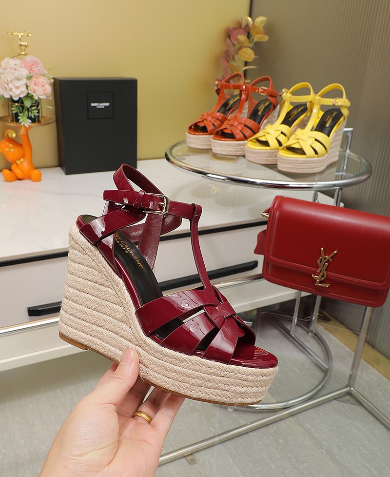 รองเท้า YS tribute ส้นเตารีด มีหลายสี หนังแท้ สูง 14 cm ด้านหน้า 4 cm size 35-42