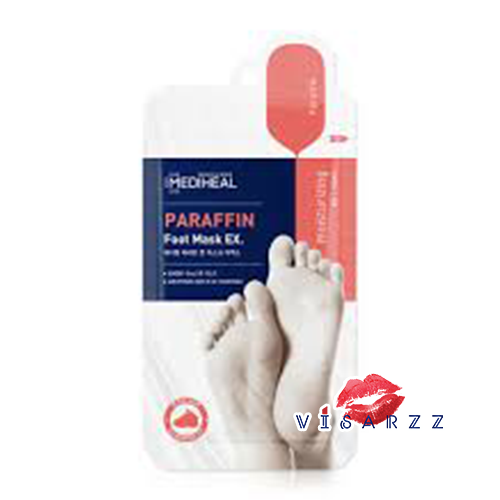 (1 แผ่น) Mediheal Paraffin Foot Mask Ex 9mL เมดิฮีล แผ่นมาสก์ถุงเท้า ช่วยบำรุงผิวและเล็บเท้า ให้เนียนนุ่ม ไม่หยาบกร้าน มีสารสกัดจากพาราฟิน Urea และเชียบัตเตอร์ ผสานกับสารสกัดจาก Mint และ Ginger