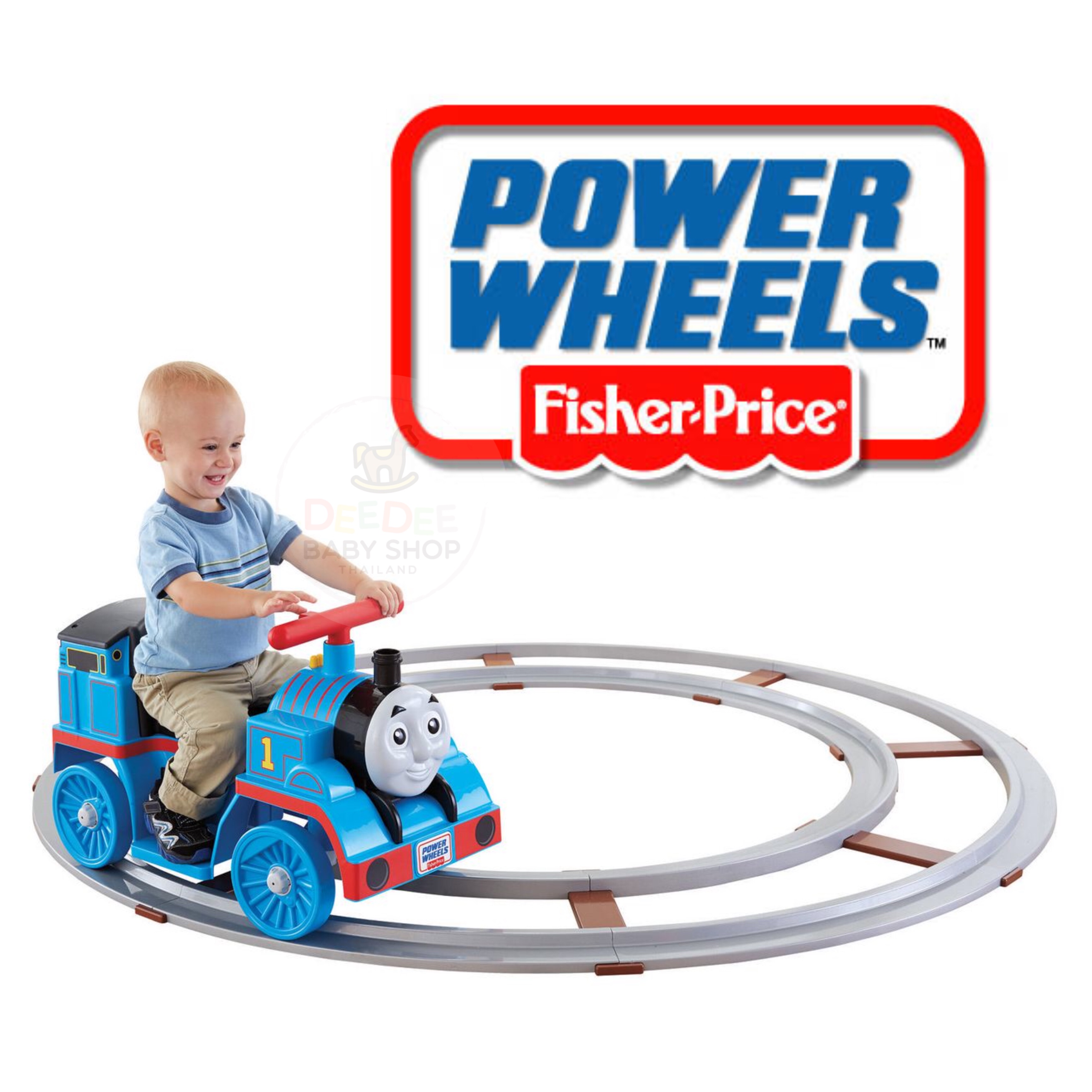 รถไฟโทมัสแบตเตอรี่พร้อมรางรถไฟ Fisher-Price Power Wheels Thomas & Friends with Track