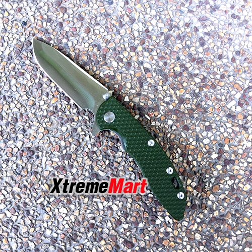 มีดพับ Hinderer CTS HP-20 สีเขียว Titanium + G10 Handle Pocket Folding Camping Knife