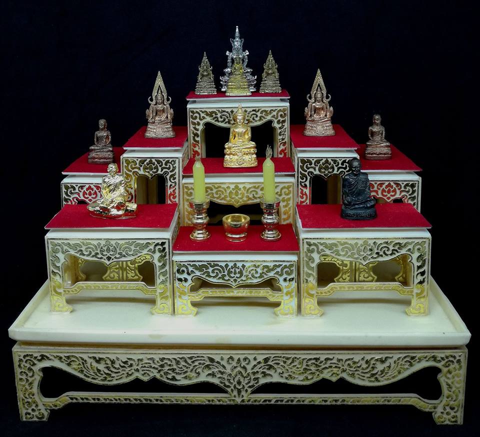 ตู้โชว์ แบบ ตู้ครอบแก้ว - โต๊ะหมู่บูชา (กว้าง11xยาว19xสูง24 ซม) - ( พระเครื่อง วัตถุมงคล ขนาดเล็ก กระทัดรัด)