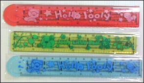P07516 ไม้บรรทัดสั้น2แบบใสพิพม์2สี (ราคาส่งต่อ 12 โหล: 144 อัน/เฉลี่ย 2.25 บ ต่ออัน)