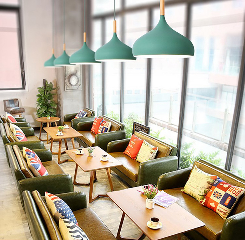 โคมไฟห้อยเพดานนอร์ดิกหัวไม้ ทรงกลมปลายแหลม