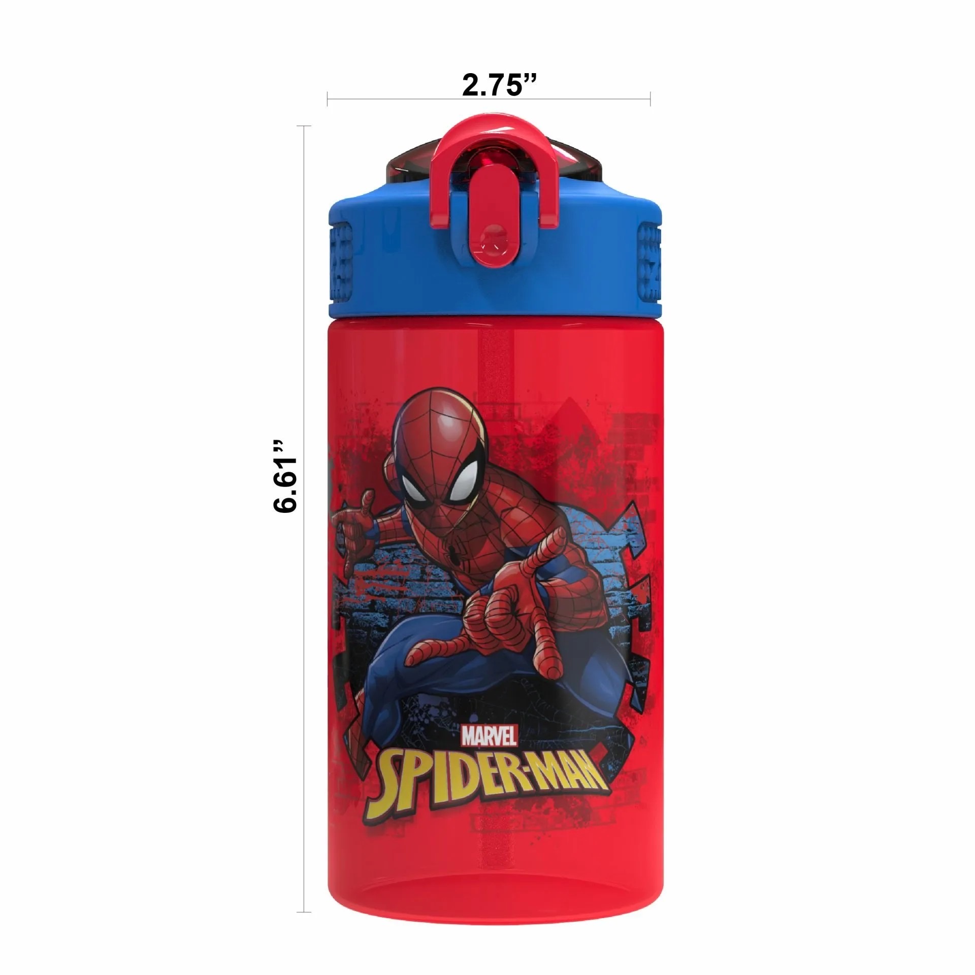 กระติกน้ำพร้อมหลอดดื่มสำหรับเด็ก Zak! Spider-Man 16 Oz. Reusable Water Bottle with Straw
