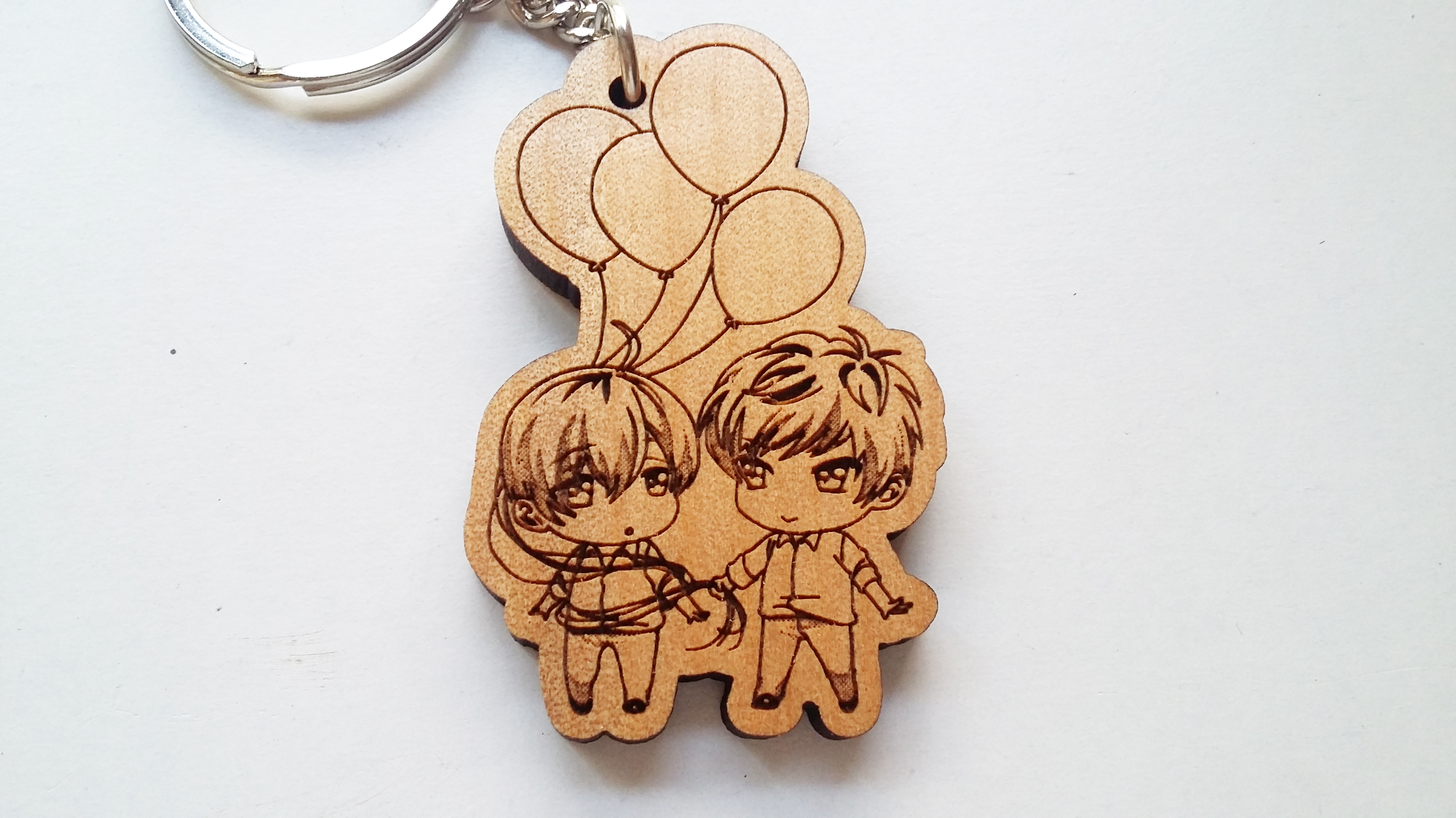 พวงกุญแจไม้ พวงกุญแจที่ระลึก รูปการ์ตูน