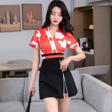 ชุดแซ็กซี่ไนท์คลับ ผับ บาร์ คาราโกแกะ ช่างนวดเทา นวดสปา NK6707003 สีภาพ S-5XL