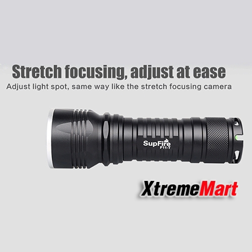 ชุดเซตไฟฉายซูม SUPFIRE F11-T 10W 1100 LM หลอด CREE XML2 (T6)(BLACK)