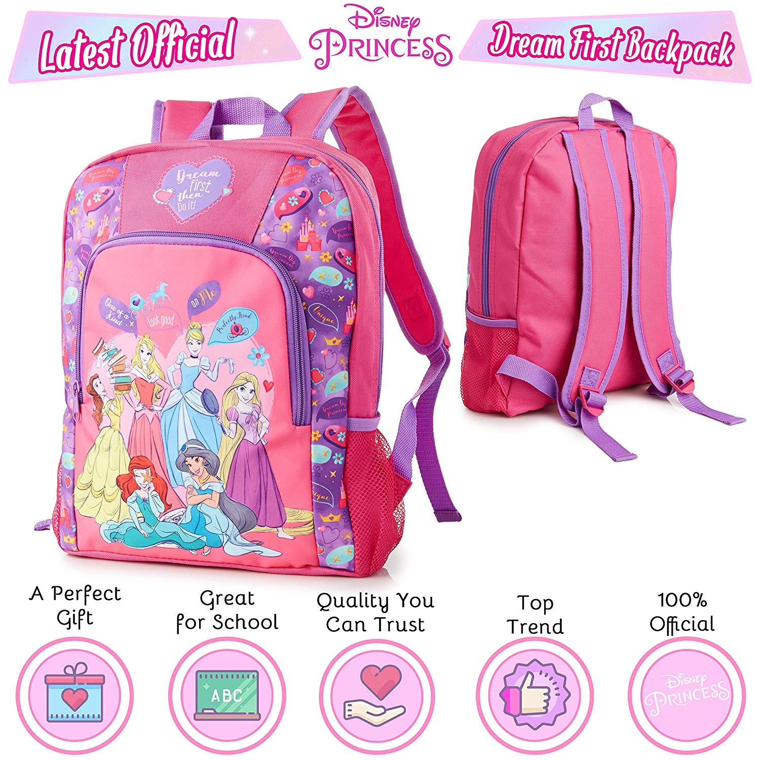 กระเป๋าเป้สะพายหลังสำหรับเด็ก SAMBRO Disney Princess Backpack for Kids