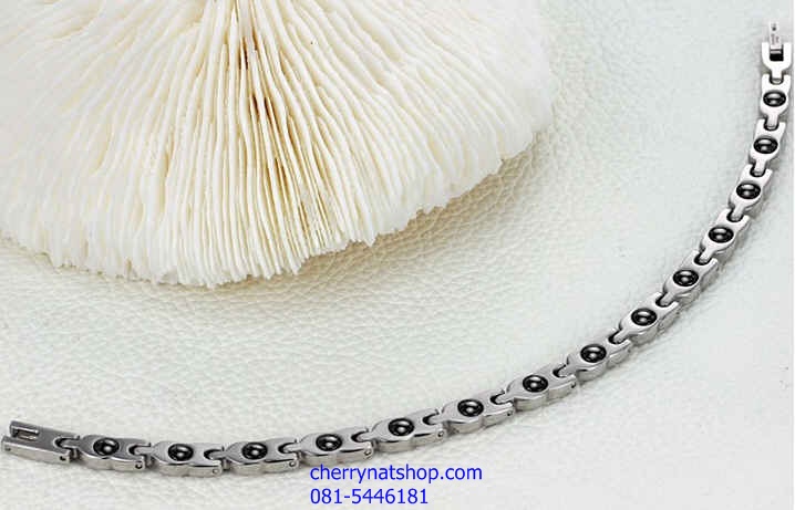 พร้อมส่งสร้อยข้อมือแม่เหล็กไทเทเนียม เจอร์เมเนียมเพื่อสุขภาพgermanium titanium รุ่นT