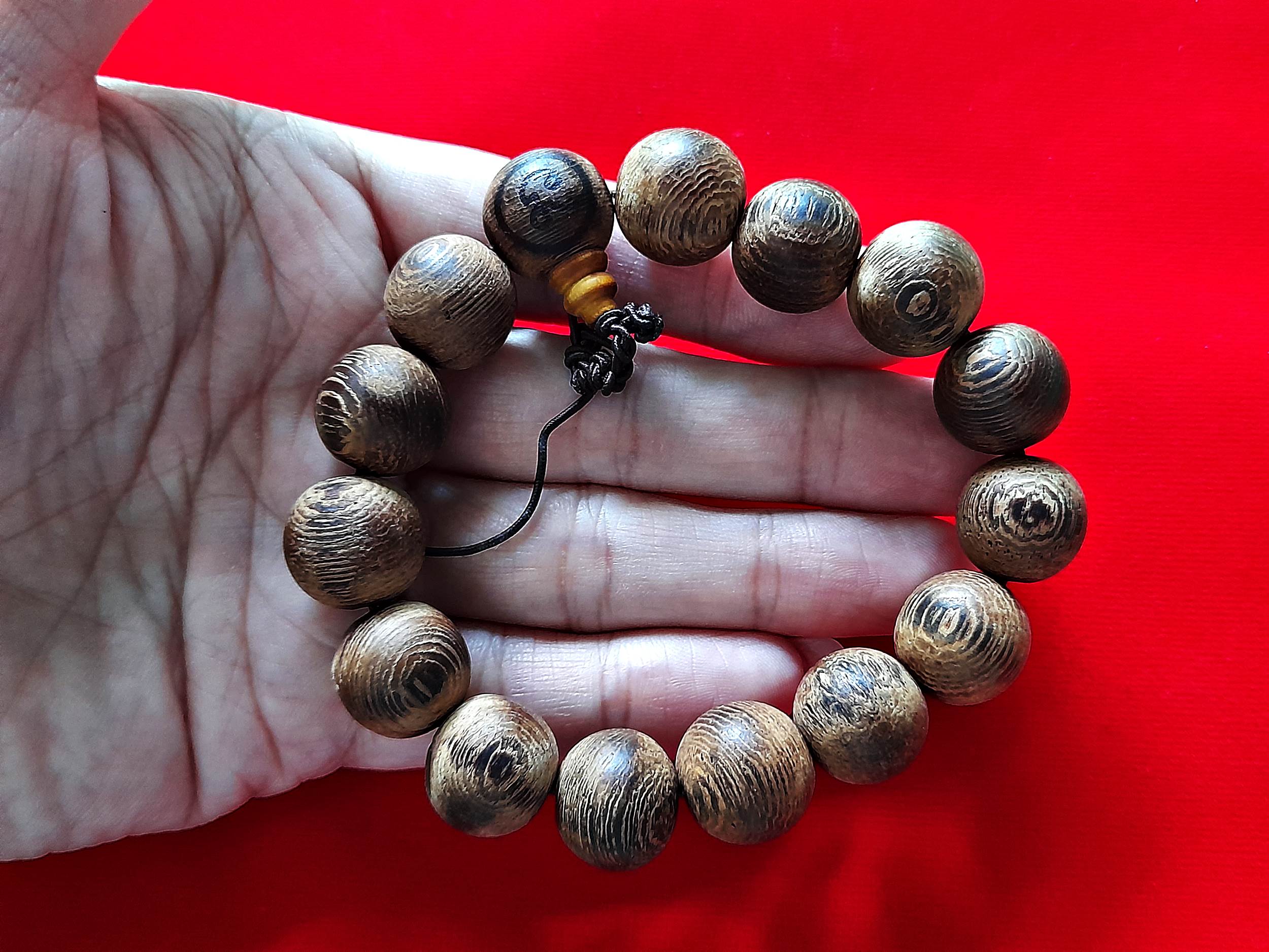 ประคำข้อมือ ยันต์ นะโมตาบอด (15เม็ด) เนื้อไม้โพธิ์จากประเทศอินเดีย ปี2563 #รับประกันแท้