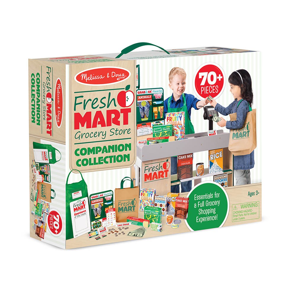 ชุดอุปกรณ์ของเล่นซุปเปอร์มาร์เก็ต Melissa & Doug Fresh Mart Grocery Store Companion Collection