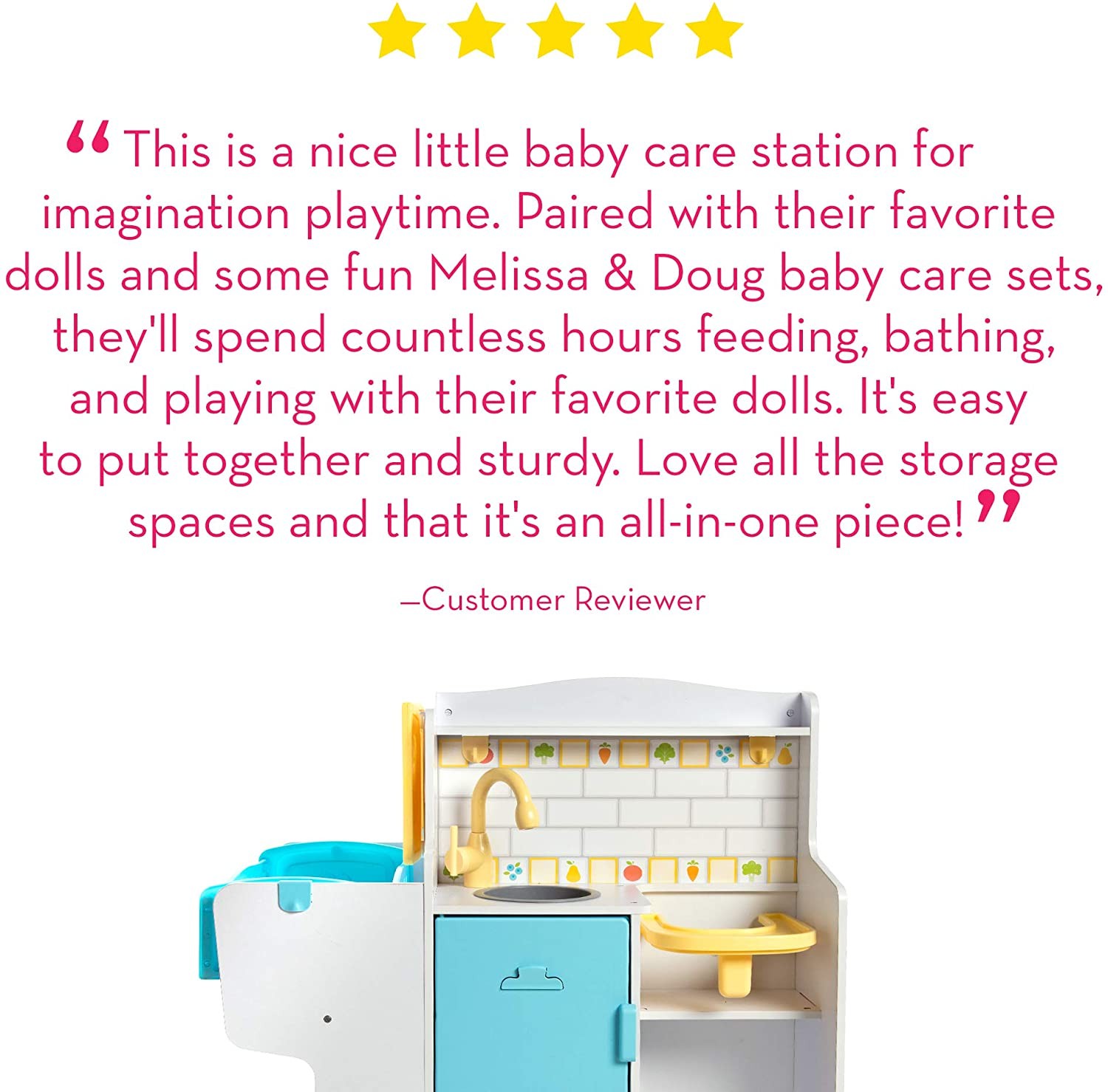 ชุดอุปกรณ์ดูแลเบบี๋จำลอง Melissa & Doug Mine to Love Baby Care Activity Center
